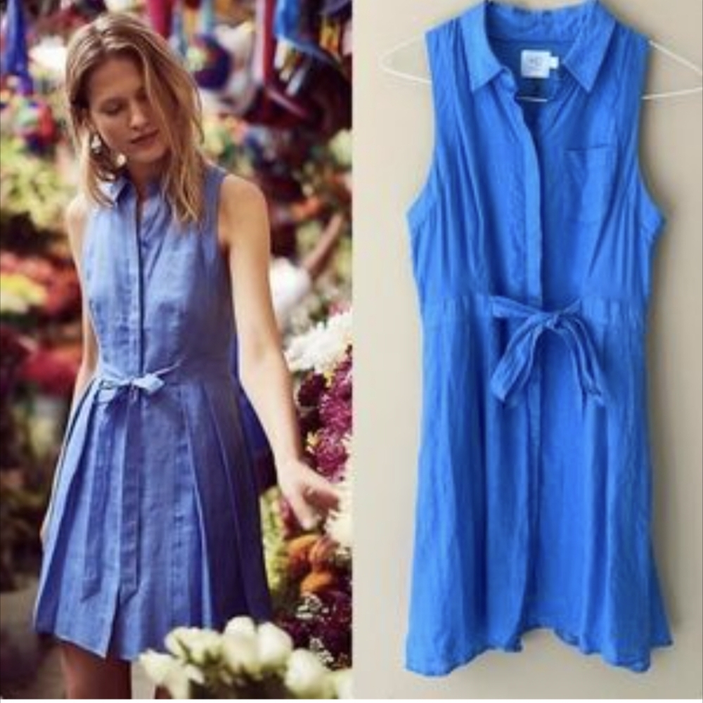 Anthropologie HD In Paris Sky Printemps Linen Dress